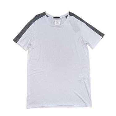 Imagem de Camiseta Masculina Long Line Slim Branca Com Brilho De Viscolycra Pargan-Masculino