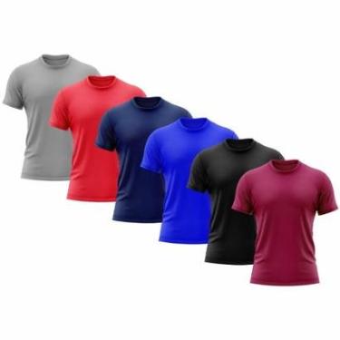 Imagem de Kit 6 Camiseta Masculina Manga Curta Dry Proteção Solar UV Térmica Academia Esporte Camisetas-Masculino