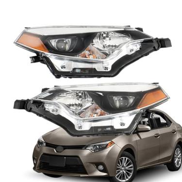 Imagem de Silscvtt Faróis dianteiros de substituição para Toyota Corolla 2014 2015 2016 Projetor de LED embutido Par de faróis esquerdo + direito (lado do motorista do passageiro)