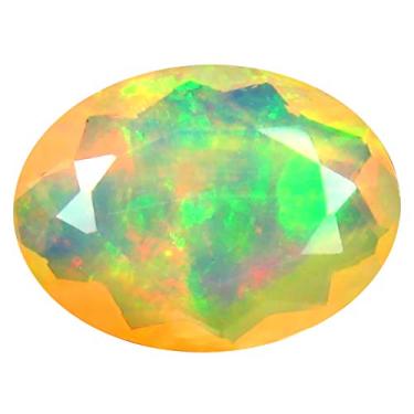 Imagem de 1,91 ct AAA+ Gem de qualidade corte oval (11 x 8 mm) opala arco-íris não aquecida genuína e extraída da pedra preciosa solta da Terra