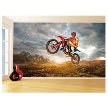 Imagem de Papel De Parede 3D Moto Cross Trilha Terra Mx 3,5M Bkm08