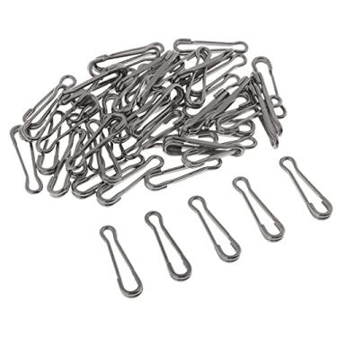 Imagem de Milageto 50 Pcs Pesca Rápida Mudança Mudando Havaiano Snaps Gira Iscas Iscas Clipe Las, Preto, 34mm.