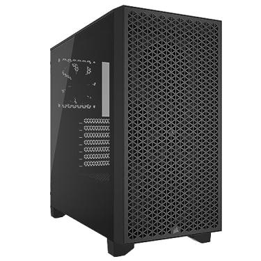 Imagem de Estojo para PC Corsair 3000D AIRFLOW Mid-Tower — Ventiladores de 3 pinos — Suporte para GPU de quatro slots — Compatível com até 8 ventoinhas de 120 mm — Design de alto fluxo de ar — Preto