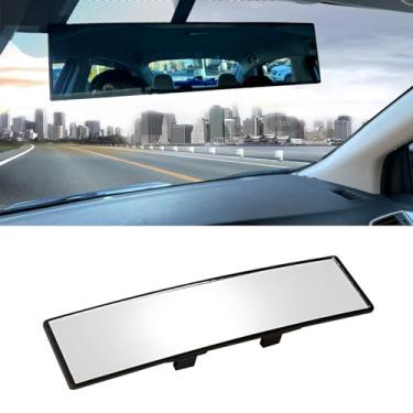 Imagem de Ladnum Espelho retrovisor automotivo, espelho curvo de 11,22 polegadas, espelho retrovisor grande angular de campo de visão HD, espelho de assistência reversa, espelho universal para caminhões, carros