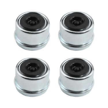 Imagem de Suvnie 4 peças de tampas de poeira de rolamento de cubo de reboque, tampas de graxa de reboque de 1,98 polegadas com plugues de borracha, cubo de roda do eixo e tampa de poeira de rolamento para a