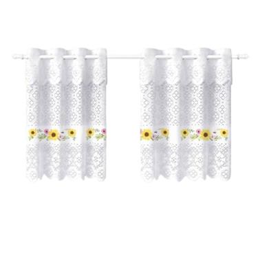 Imagem de Beija Flor, Cortina Pia c/Bando Vitro Real Renda Cozinha 1,60x0,80x0,20 Cor:Girassol