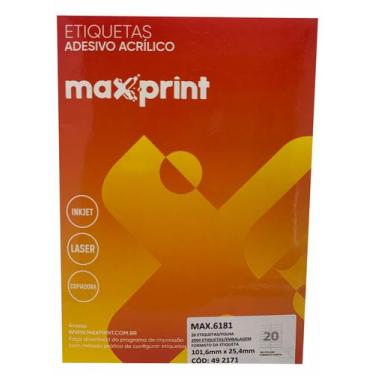 Imagem de Etiqueta 6181 ink/las 25,4x101,6mm 100fls maxprint