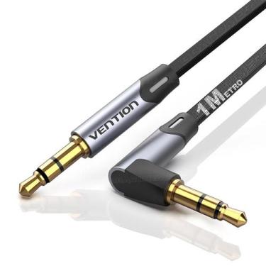 Imagem de Cabo Auxiliar P2 X P2 Macho 90 Banhado Ouro Hifi 1m 1 Metro - VENTION