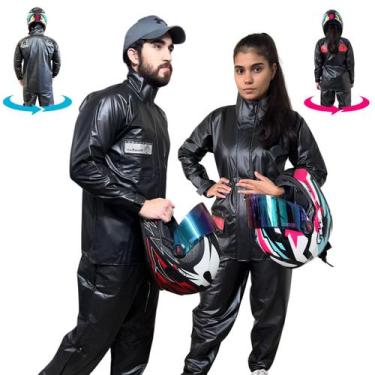 Imagem de Kit com 2 Capas Chuva Moto Roupa Motoqueiro Calça e Jaqueta conjunto P