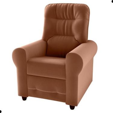 Imagem de Poltrona para Descanso Reclinável Lima Veludo Cobre - Mais de Casa