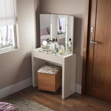 Imagem de Penteadeira Camarim com Led e Espelho Dalla Costa 100% MDF - Dalla Cos