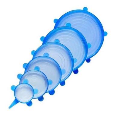 Imagem de Kit 6 Tampas Silicone Universal Pote Panela Pote Forma Reutilizável El