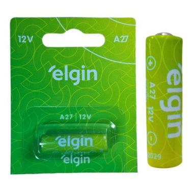 Imagem de Bateria a27 alcalina 12 volts elgin pilha para controle alarme 12v 27a