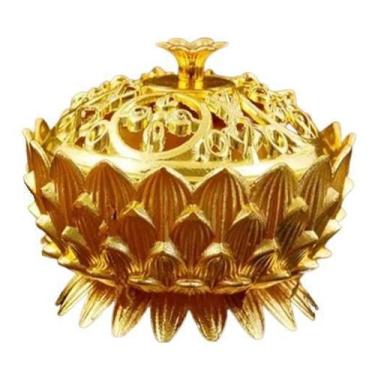 Imagem de Incensário Oriental Flor De Lótus Em Metal Turíbulo Sacro Defumador, D