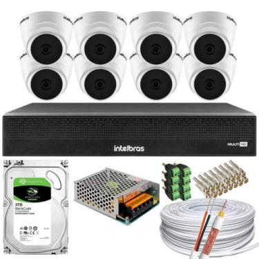 Imagem de Kit 8 Câmeras 1220 D mic Intelbras Dvr Intelbras Mhdx 3008-c 8 Canais 