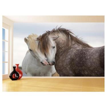 Imagem de Papel De Parede Animais Casal Cavalos Fenda 3,5M Anm310 - Você Decora