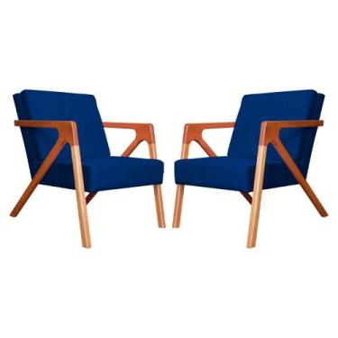 Imagem de Kit 02 Poltronas Decorativas Monalisa para Recepção Suede Cores - DS E