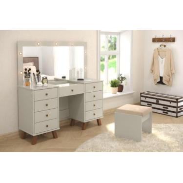 Imagem de Penteadeira Com Camarim EL Com Banqueta Cor Rosa - PT