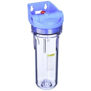 Imagem de Pentair Pentek 158649 Caixa de filtro de linha fina 3G, 1/5.1 cm NPT #10 Caixa de filtro de água transparente sob a pia, tampa de suporte integral com botão de alívio de pressão, 25 cm,