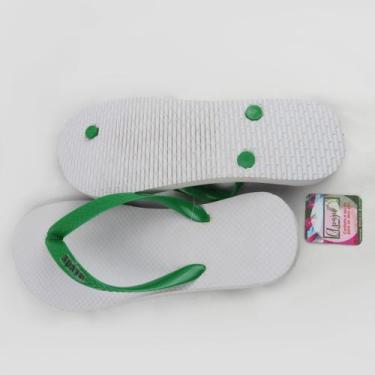 Imagem de 10 pares de chinelos de borrachas tipo Havaiana - Apaju, Branco, Tira 