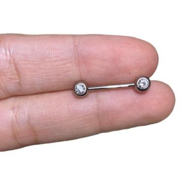 Imagem de Piercing Mamilo Titânio Antialérgico com Zircônia - Rarasteel Piercing