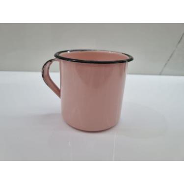 Imagem de 01 Caneca Esmaltada Ágata Original 350 ml Cor Rosa Bebê Envio Imediato