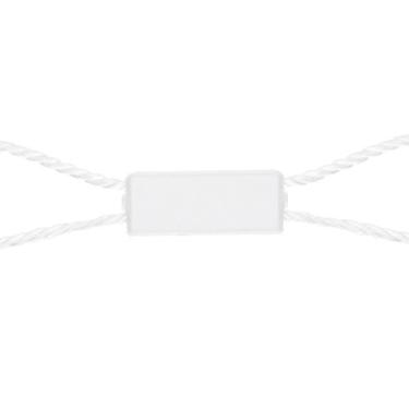 Imagem de Lacre de Autenticidade para Tag de Roupas com 2 Pontas Branco Retangul