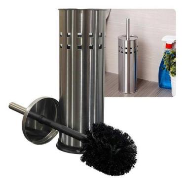Imagem de Escova De Limpar Vaso Sanitário Privada Aço Inox Escovinha - mimo styl