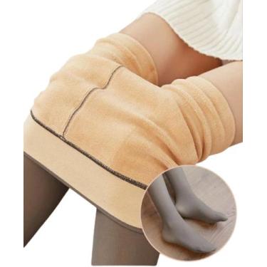 Imagem de Meia Calça Forrada Translucida Pelinhos Inverno Intenso Neve - BELLA, 