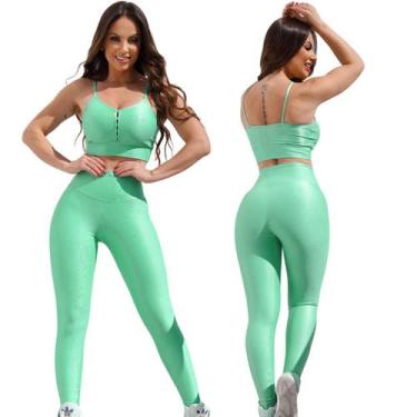 Imagem de Conjunto Fitness Calça Basica Compressão Cores em Poliamida - Leve Bea