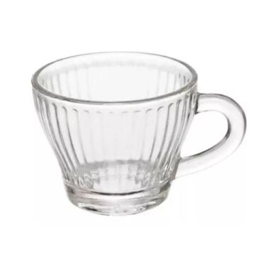 Imagem de Xícara de Café Morocco Lines Vidro Transparente 90ml Em Casa Tem - EmC