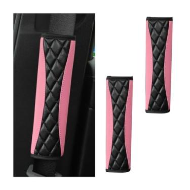 Imagem de Mandark 2 peças de capas de cinto de segurança de carro, protetor de cinto de segurança de veículo de couro macio para ombro e pescoço, almofada de cinto de segurança automática confortável, universal