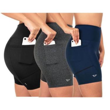 Imagem de Kit 3 Short Com Bolso Para Corrida Run Suplex Poliamida - ElementFit, 