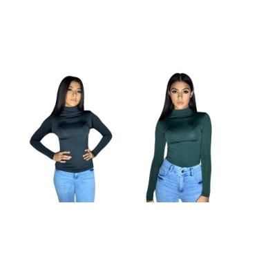 Imagem de Kit 2 bory  blusa feminina manga longa - SEM MARCA, Preto, Vende, GG