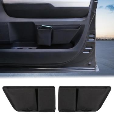 Imagem de Aunginsy Sacos de armazenamento de porta interna compatíveis com Toyota Tundra 2007-2021 caminhonete porta frontal painel lateral caixa de armazenamento organizador alça bandeja de bolso inserção luva