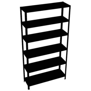 Imagem de Estante Armário De Aço 6 Bandejas 90cm Preto Suporta 180kg - AMAPÁ