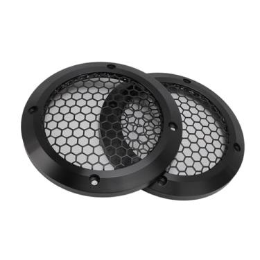 Imagem de 2 Tampas da Grade do Orador Dos Pces, Protetor do Protetor do Subwoofer do Orador do Carro Com Malha do Metal, Malha Redonda da Grade do Orador Com 8 Parafusos od 125mm