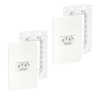 Imagem de 2x  CONJUNTO 4x2 TOMADA 10A Orion Schneider S71302104 Branco