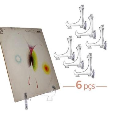 Imagem de Kit 6 Peças Suporte P/ Pratos Acrílico Transparente 10cm