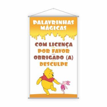 Imagem de Banner Escolar Pedagógico Palavrinhas Mágicas 120x65cm - PlimShop