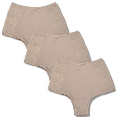 Imagem de Kit 3 Calcinha Cinta Modeladora Cintura Alta Segura Culote - VIÉRE, GG