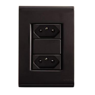 Imagem de Conjunto 4x2 2 Tomadas 20A 250V Preto Liz - Tramontina