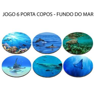 Imagem de Jogo 6 Porta Copos Personalizado para Mergulhador Dive Redondo - Deluz