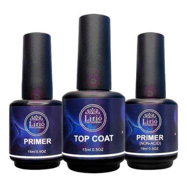 Imagem de Kit Blindagem Lirió Top Coat Primer Gel Acrigel Unhas - Mr Vendas