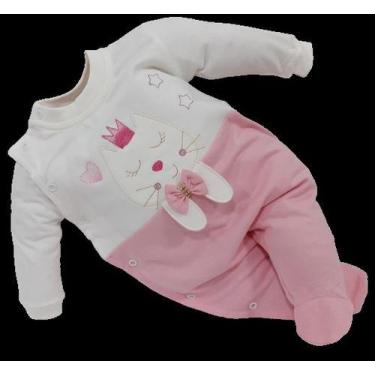 Imagem de Macacão Longo Bebê Menina Chuquinha Baby Luxo Bordado 88002, Rosê, RN 