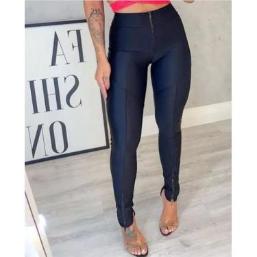 Imagem de Calça Feminina  cirre Ziper Cintura Barra - M & K Shop, Preto, M