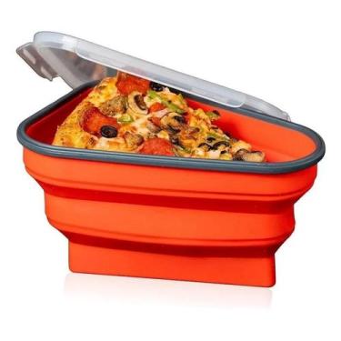 Imagem de Pote De Pizza Retrátil Embalagem Com Separador De Fatias Lançamento - 