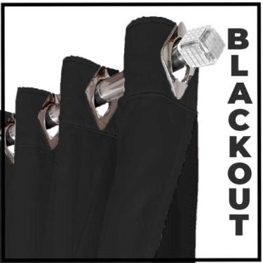 Imagem de cortina blackout Ana em tecido grosso 5,50 x 2,50 preto - Bravin Corti