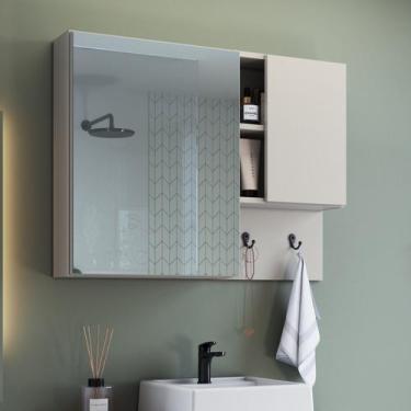 Imagem de Armário Espelheira para Banheiro com 2 Portas e Nichos - Prodecor