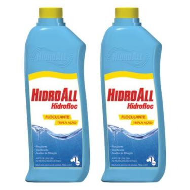 Imagem de Kit 2 Hidrofloc Flocolante Clarificante Tripla Ação Hidroall